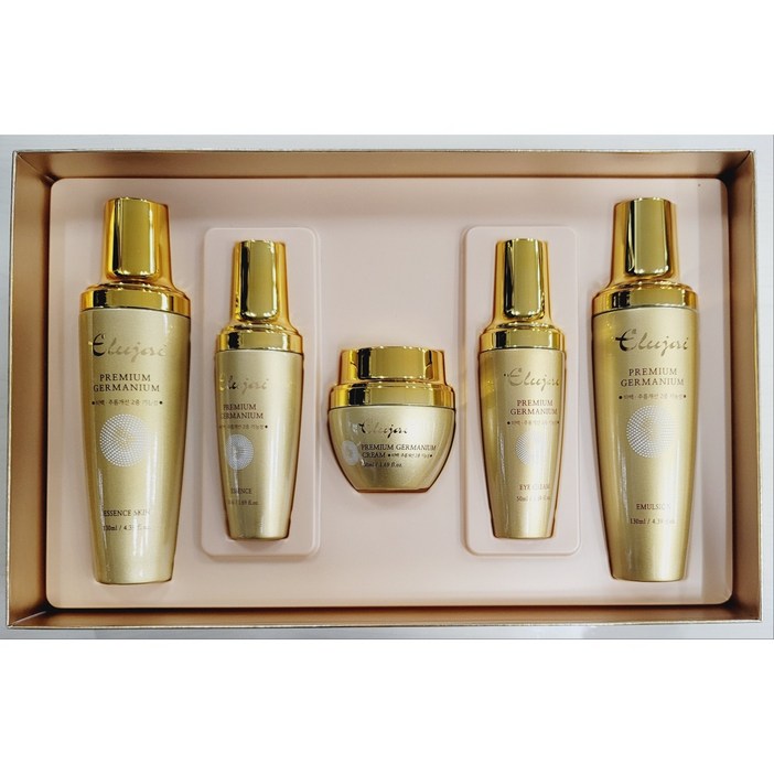 미백 주름 2중 기능성 엘루자이 게르마늄 기초 5종 화장품세트, 1세트