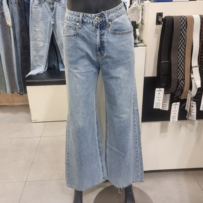 잠뱅이 여성 라이트블루 와이드 부츠컷 청바지 AN2DTB474