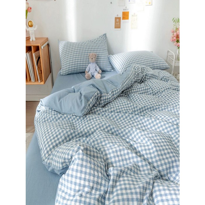 심플 체크 순면 이불커버세트 침구세트 이불