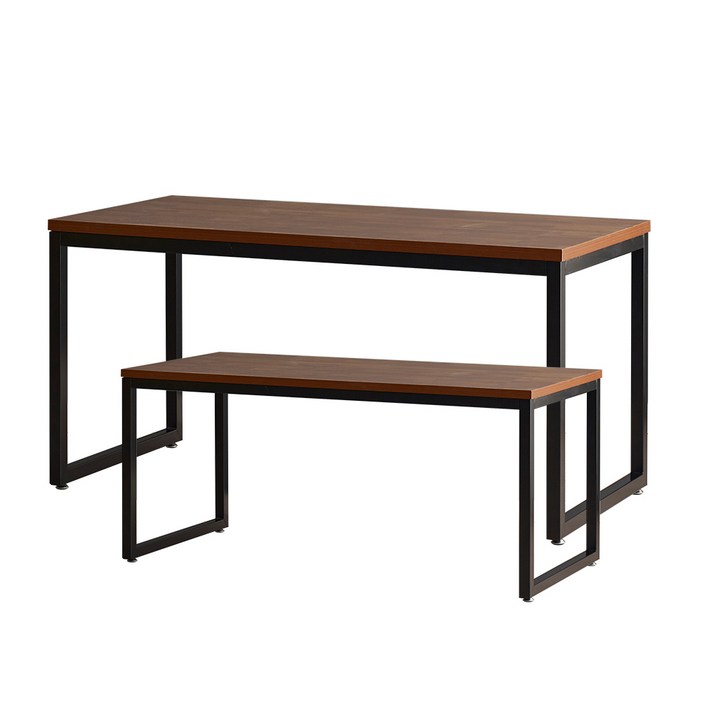 미코퍼니처 업소용 빅사이즈 카페 독서실 멀바우 테이블 1600 + 벤치 1400 1개 세트 넓은 4인용 6인용 식탁