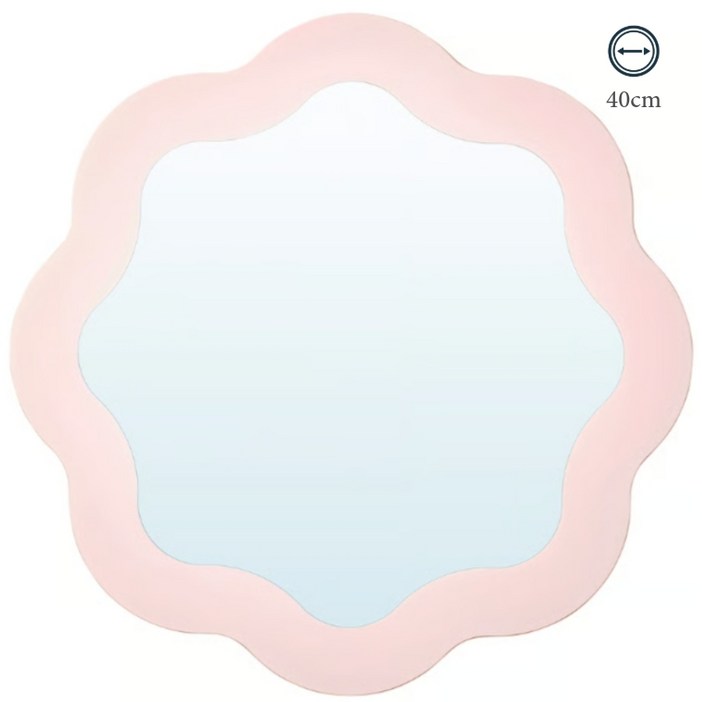 이케아 핑크 벽걸이 거울 공주방 화장대 40cm 프룽크할론