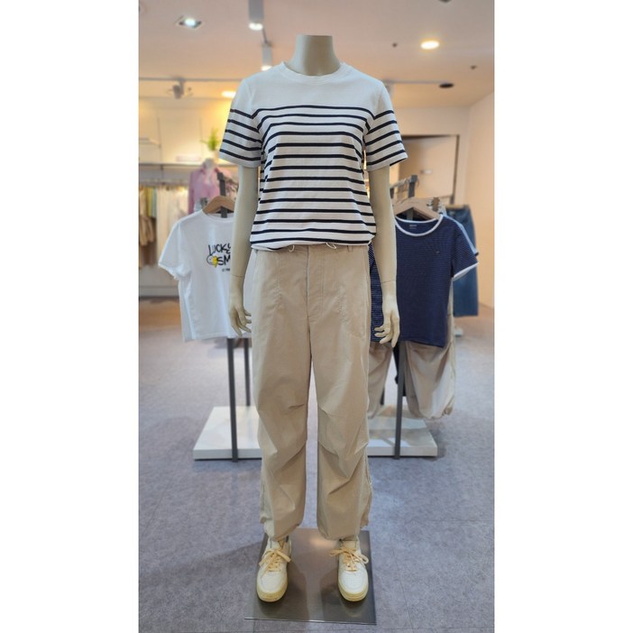 지오다노 여자 스트라이프 반팔티 326528