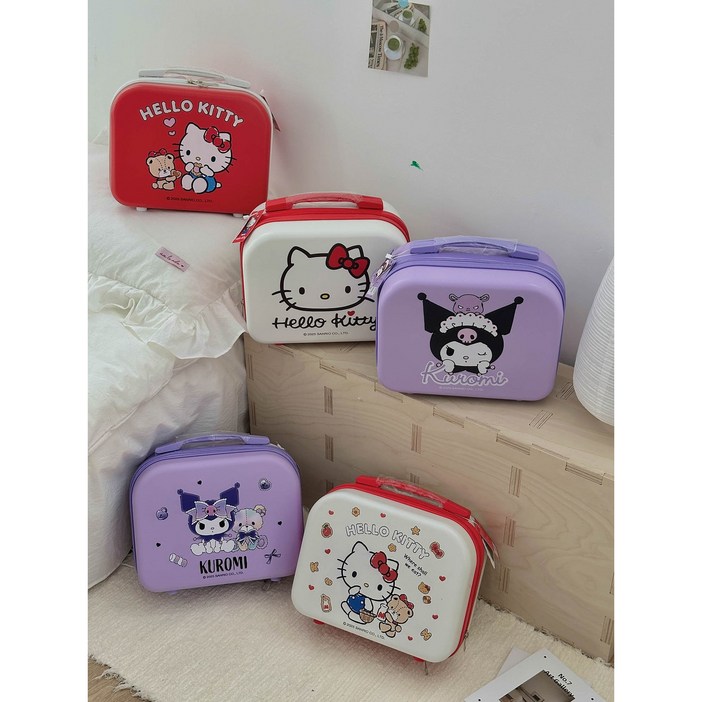 G1355 산리오 정품 레디백 기내용 여행 메이크업 1박2일 캐리어 선물 헬로키티