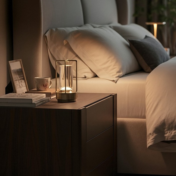 LareinaT 모던 스틸 무드등 LED 무선 인테리어 조명 취침등 수면등, Gold