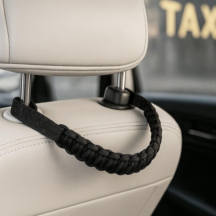 프랜베이 튼튼한 차량용 헤드레스트 손잡이, 블랙, 1개