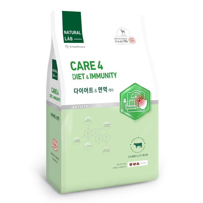 네츄럴랩 강아지 케어 유기농 기능성 사료, 다이어트, 6kg, 1개