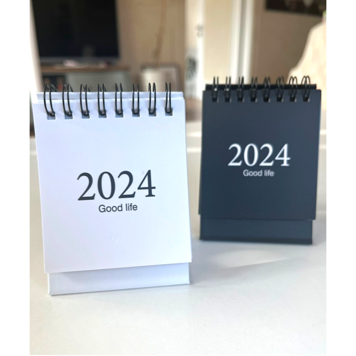 오성상회 11 당일무배 2024년 미니 탁상용 단색 달력 심플 캘린더 2컬러