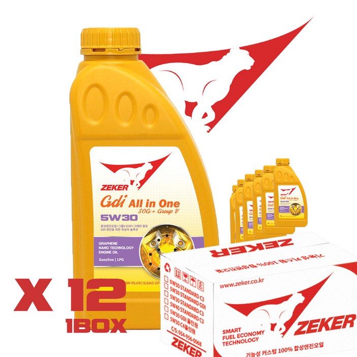 제커 5W30 GDI SP SN 올인원 그래핀 함유 1BOX 12개, 12개, 점도