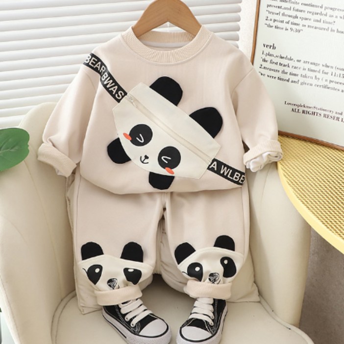 팬더힙쌕상하셋트 유아상하복 아기등원룩 어린이집 세트 남매룩 단체복 키즈