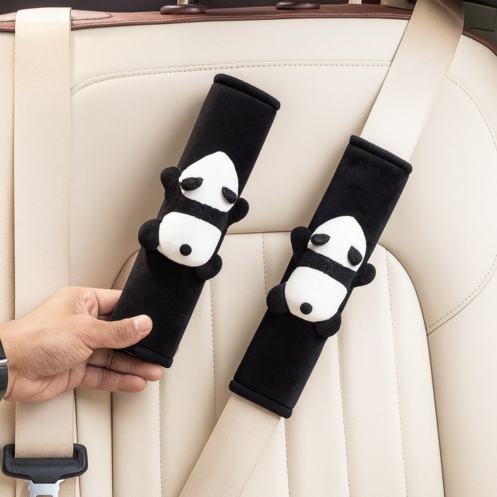 프랜베이 자동차 안전벨트 커버, 2개, 블랙