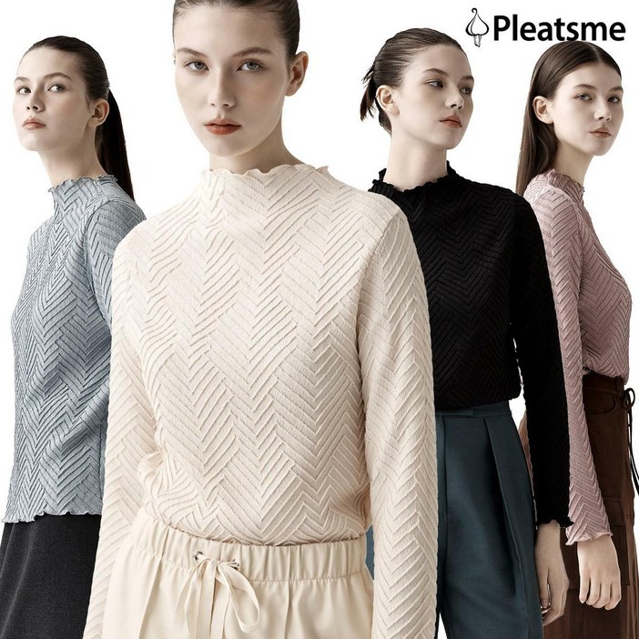 남은수량 극소량 2만원 최초인하 25FW 플리츠미 쉐브론 자수 블라우스 직