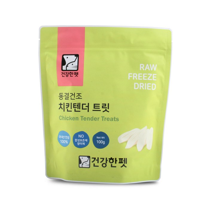 건강한펫  동결건조 치킨텐더 100g