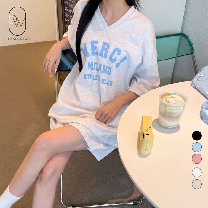 디테일웨어 여성 메르시 반팔 반바지 트레이닝 세트 브이넥 반팔티셔츠 여름 운동복 밴딩팬츠 빅사이즈 편한 여자 츄리닝