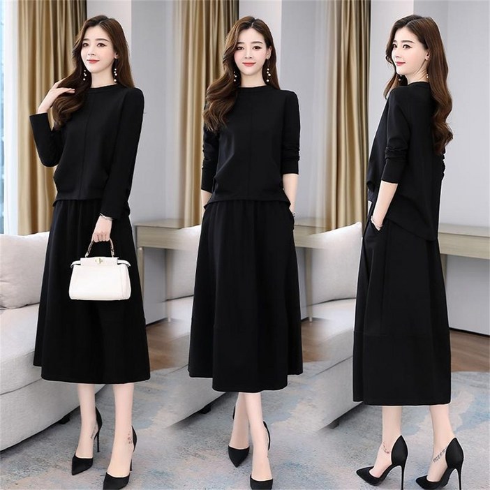 JIEVE 여자 여름 가을 패션 루즈핏 스커트 정장 투피스 세트 SL021924