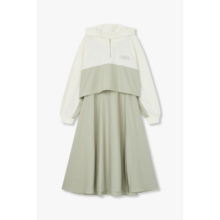 보브 VOV 7154337003저지 후드 레이어드 원피스