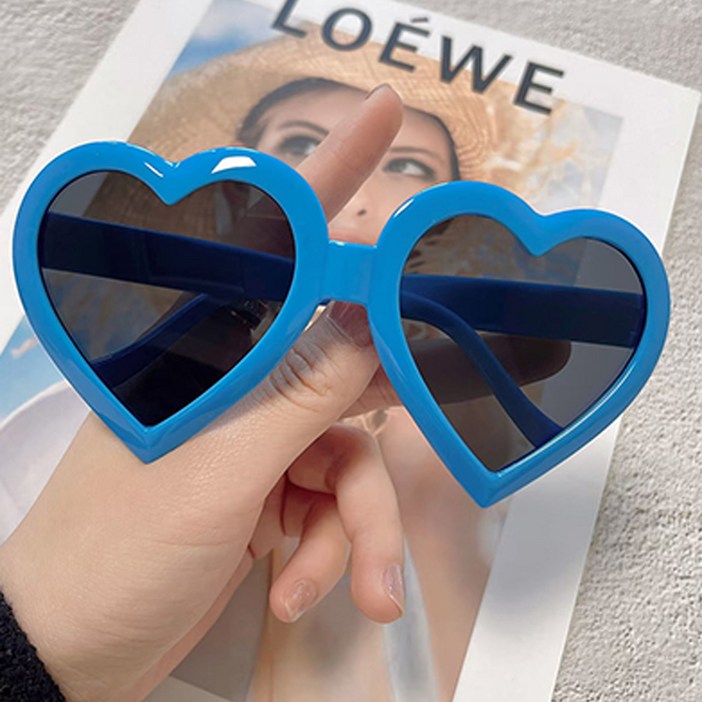 하트 선글라스 파티 안경 6color 인생네컷 소품, 블루 6개
