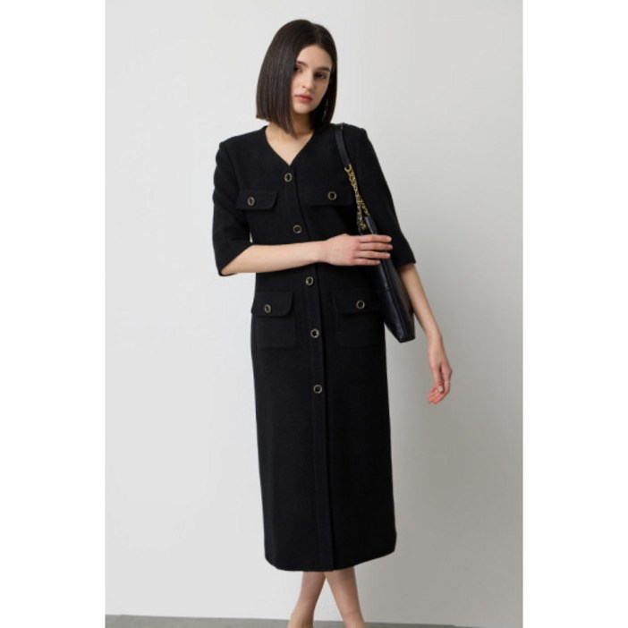 [시슬리] 브이넥 트위드 원피스 SAOP70511 121733