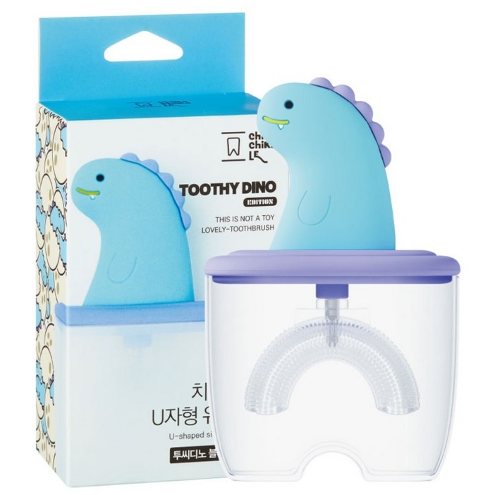 치카치카르 U자형 실리콘 유아 칫솔 투씨디노 에디션