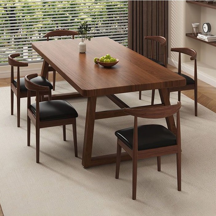 46인용 빈티지 직사각형 식탁 테이블 카페 의자 세트, B