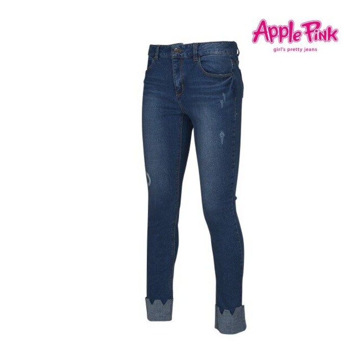애플핑크 애플핑크  롤업 기모 스키니 오비 데님팬츠 (APP9O702GSU)