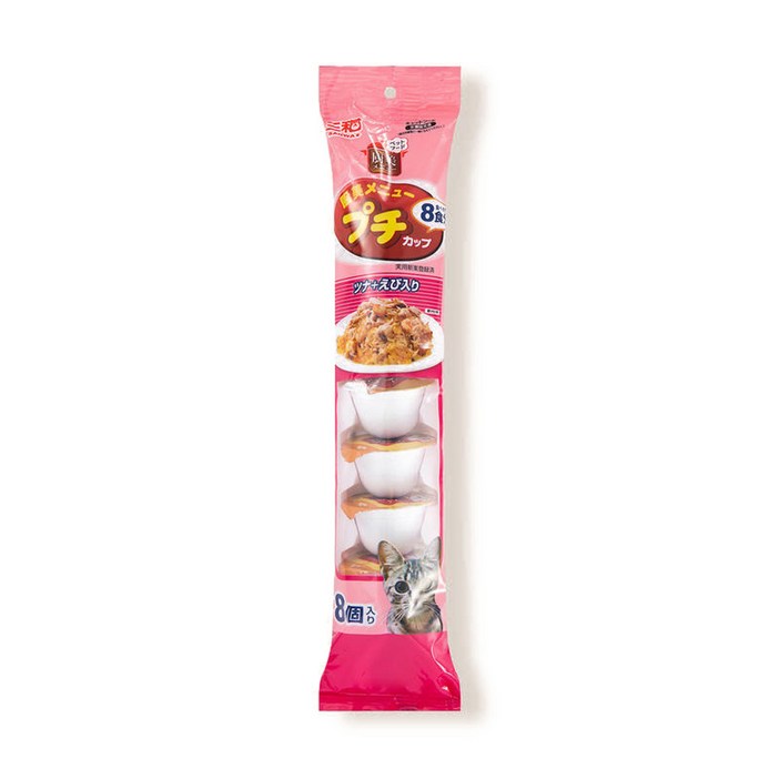 푸치 미니컵캔 22g 고양이간식, 참치새우, 176g, 3개