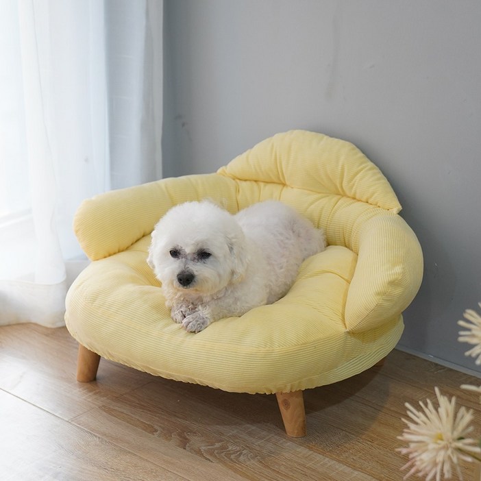 칠시 반려동물 소파 베드 쿠션 방석, 옐로우, 1개