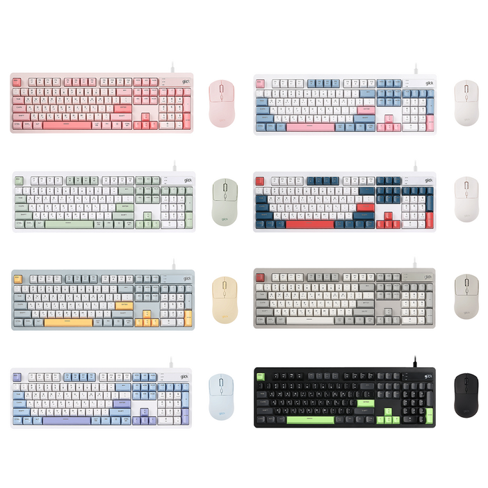 지클릭커 오피스프로 사일런스 M 무소음 방수 키보드 마우스 세트