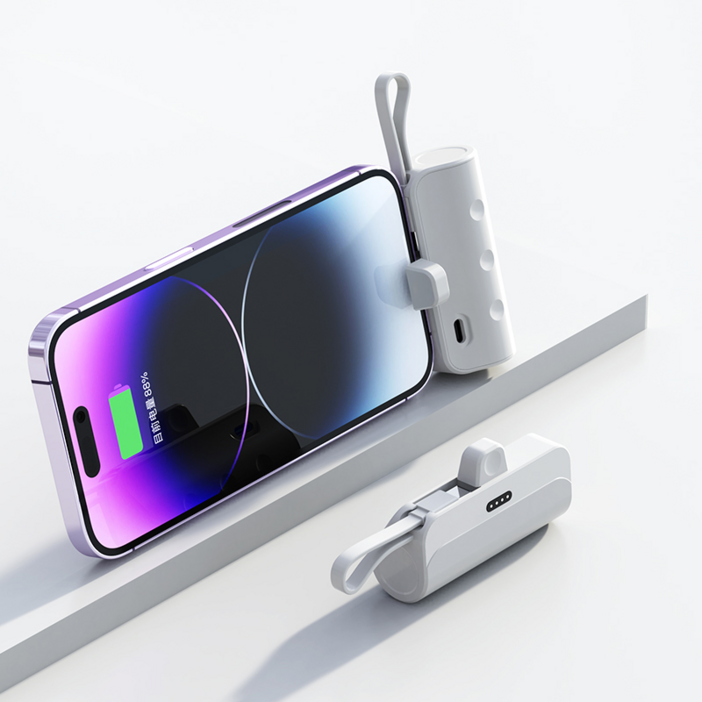 FONOW 보조배터리 5000mAh 단자 접이식 미니 일체형 도킹형