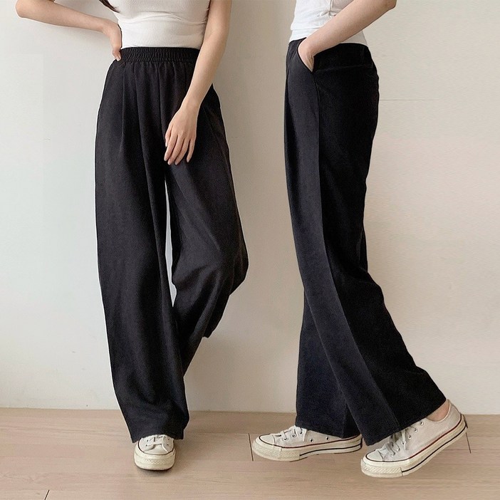 에이린즈 여자 숏기장롱기장 기장선택 키작녀 여성 와이드팬츠