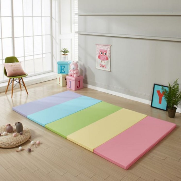 니두스 4cm 층간소음 아기놀이방 매트 유아 폴더매트 4단,5단 유아폴더매트, (폴더매트) 레인보우
