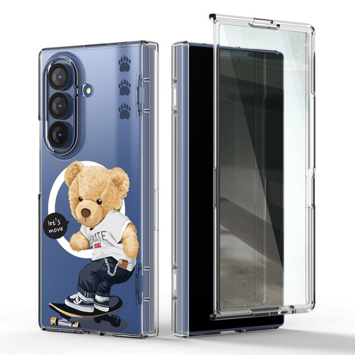 이디즌 갤럭시 Z 폴드7 케이스 힌지보호 투명 오토 자동 힌지 충격방지 전면 강화유리 풀커버 케이스