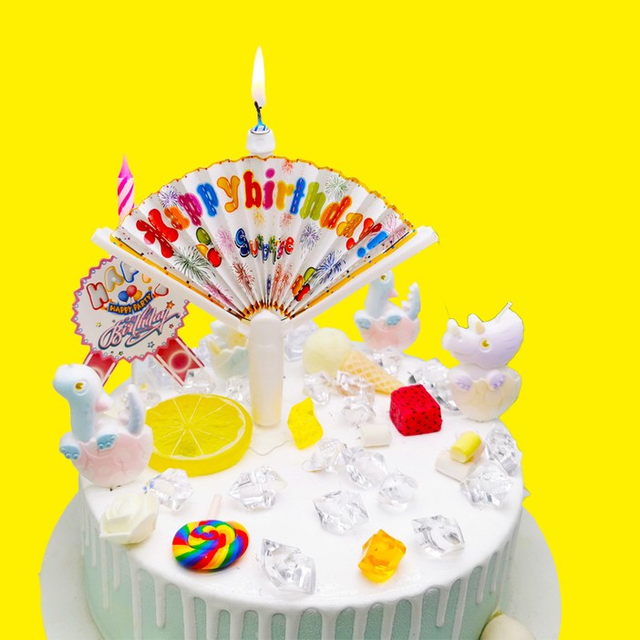 활짝 펴지는 서프라이즈 부채초, 3개, 깜짝 인싸생일초