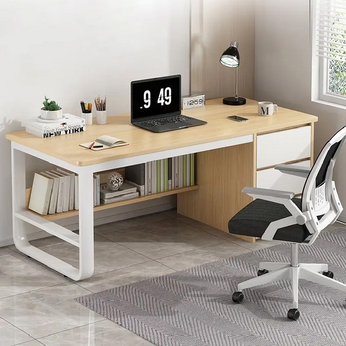 Sonipure 책상 서랍이 달린 컴퓨터 책상 심플하다 사무용 책상, 책상