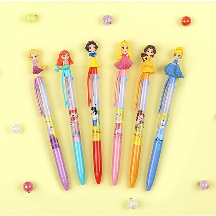 디즈니 프린세스 3색 마스코트 볼펜 6 option