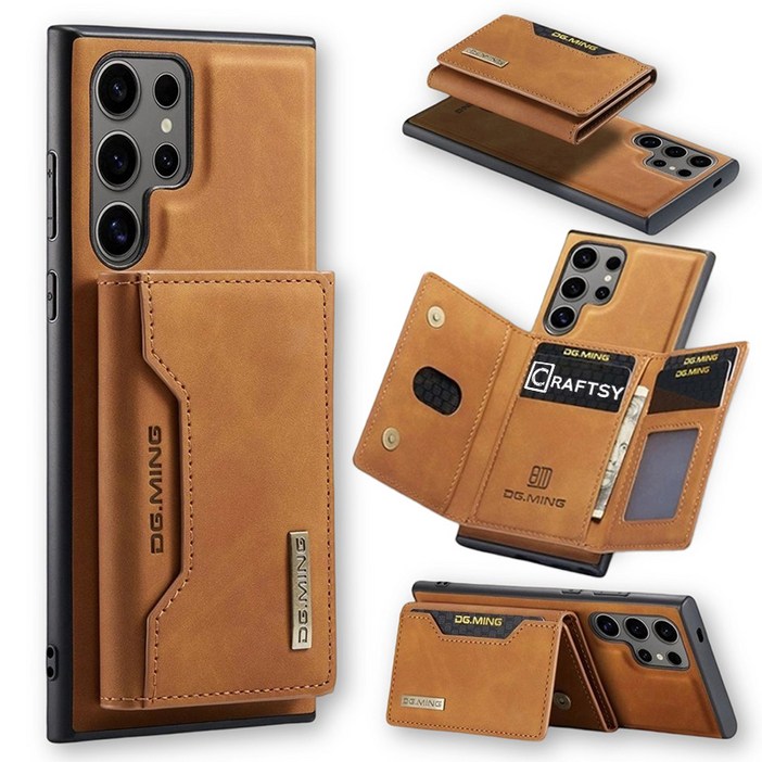 Craftsy 삼성 S21S22S23S24S25 시리즈 자석 분리형 가죽지갑 탈부착가능 핸드폰 케이스