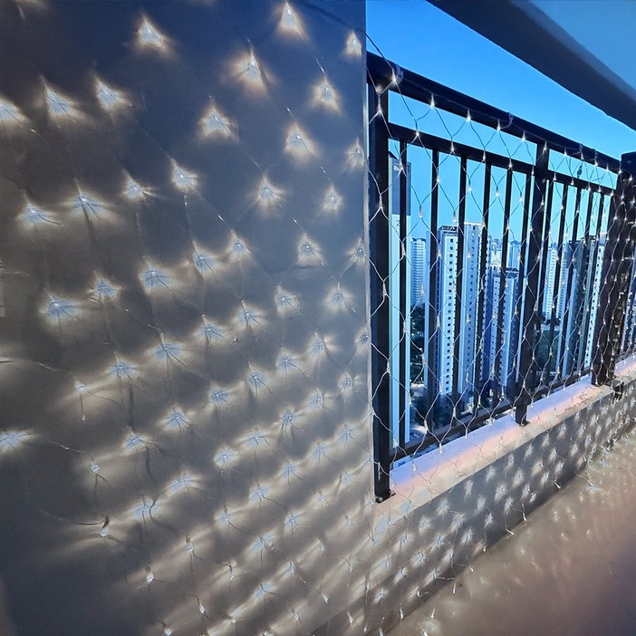 크리스마스 LED 24V 그물전구 256구 잔디 나무 캠핑 줄 야외 트리 전구 1분설치, 백색, 6개