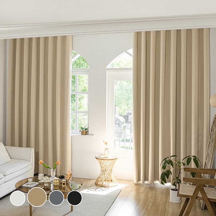 11 HOMEY NEST 빛차단 3중직 단열 방풍 암막커튼 거실 커텐 핀형 레일형