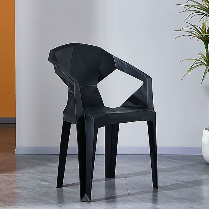 오아루 인테리어 식탁 실내 야외 편의점 의자 4P, 4개, 블랙