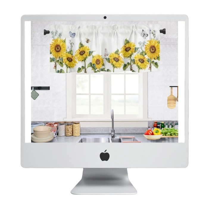 주방 커튼 바란스 창문 가리개 미니커튼