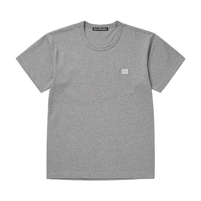 아크네스튜디오 CL0205 LIGHT GREY 페이스 로고 패치 공용 반팔티