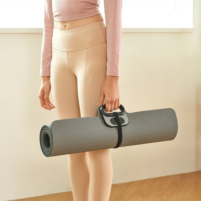 멜리언스 3in1 타이머 요가매트 TPE 휴대용 피트니스 매트, 그레이