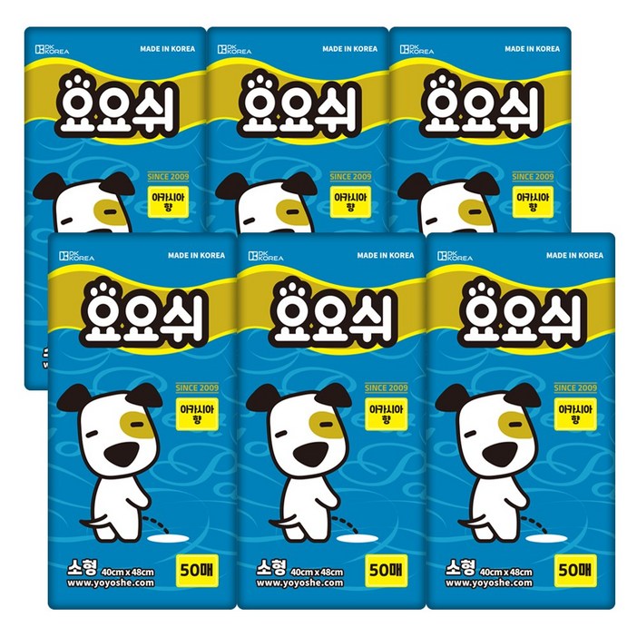 요요쉬 반려견용 배변패드 아카시아향, 50개입, 6개