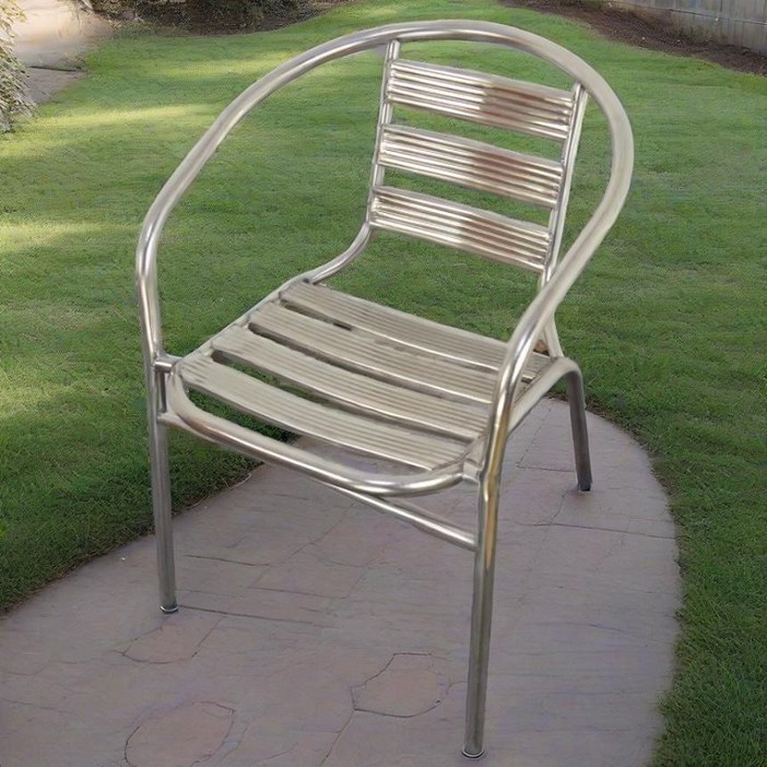 트랑떼 야외의자 스테인리스 스텐 야외용의자, 1개, 한줄팔걸이의자