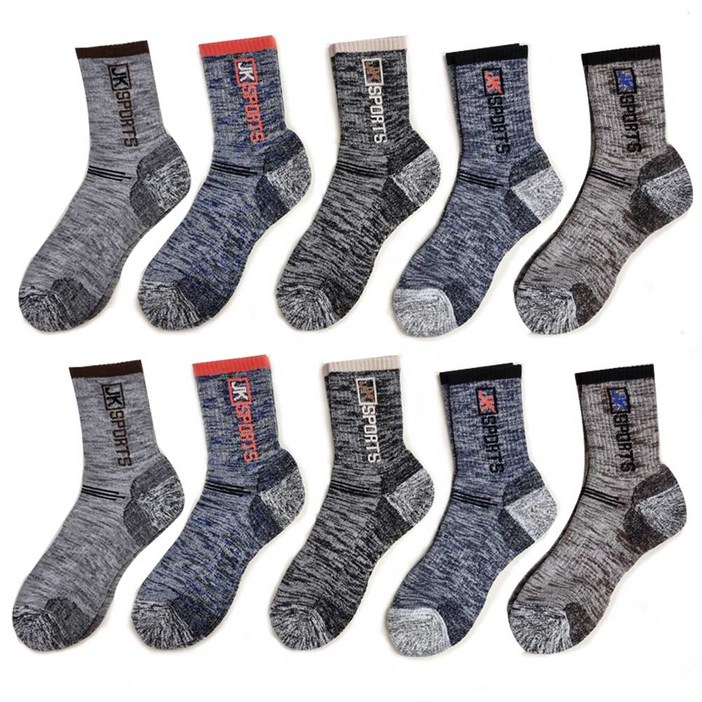 제이케이 이중바닥 쿠션 장목 등산양말 10켤레