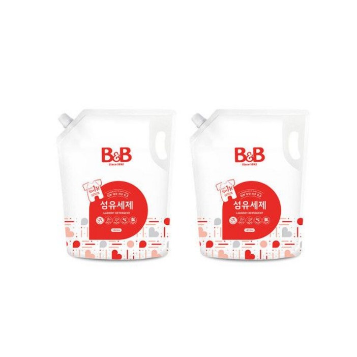 비앤비 유아 섬유 세제 리필형 1800ml X 2개, 1.8L