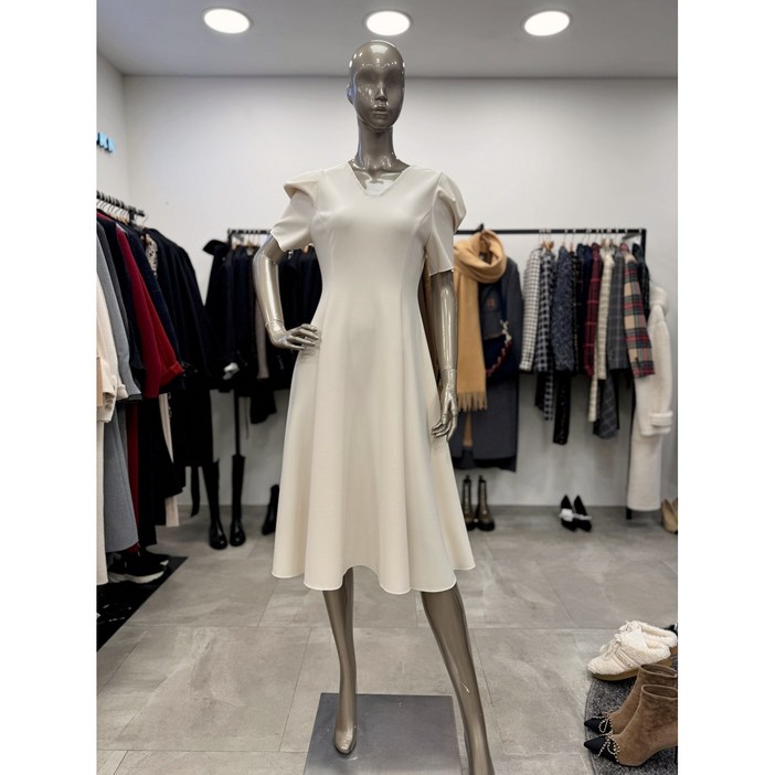 제시뉴욕 브이넥 플레어 원피스 DE2NSOQ138S