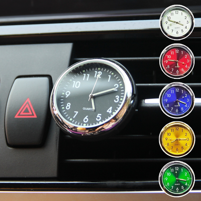 오토엘리트 차량용 아날로그 시계 차량 시계 송풍구 시계, B.골드, 1개