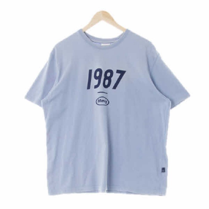 엠엠엘지 6695 mmlg 라벤더 프린팅 면 1987오버핏반팔티 [M]