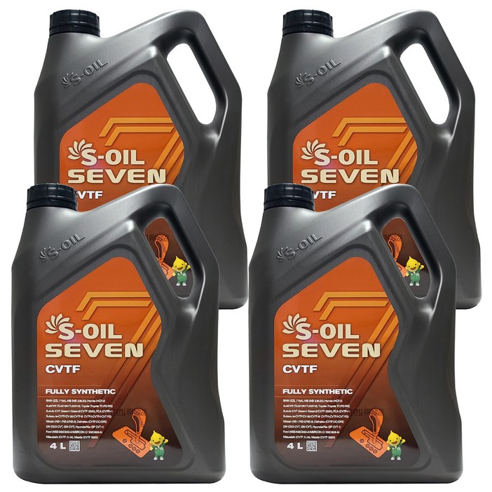에스오일 세븐 CVTF 무색 4L x 4개 1박스 16L 100 합성 CVT 미션오일 모비스 SPCVT1 르노 NS3 토요타 FE 혼다 HCF2 벤츠 MB 236.20