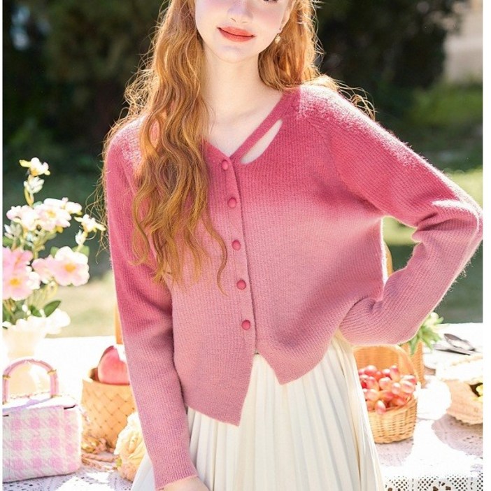 아이엠몽 여성용 루마느 그라데이션 니트 가디건